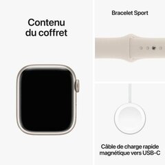 Apple Watch Series 9 41mm Starlight Aluminum/Starlight Sport Band цена и информация | Смарт-часы (smartwatch) | pigu.lt