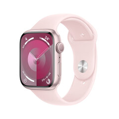 Apple Watch Series 9 GPS 45mm Pink Aluminium Case with Light Pink Sport Band - M/L MR9H3ET/A цена и информация | Смарт-часы (smartwatch) | pigu.lt