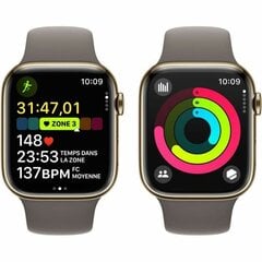 Apple Watch Series 9 45mm Gold Stainless Steel/Clay Sport Band цена и информация | Смарт-часы (smartwatch) | pigu.lt