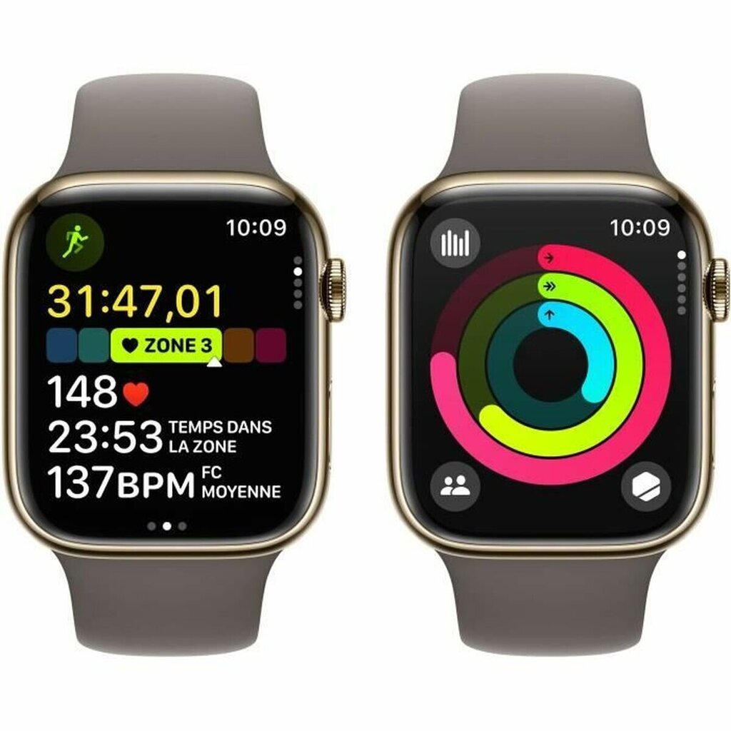 Apple Watch Series 9 45mm Gold Stainless Steel/Clay Sport Band kaina ir informacija | Išmanieji laikrodžiai (smartwatch) | pigu.lt