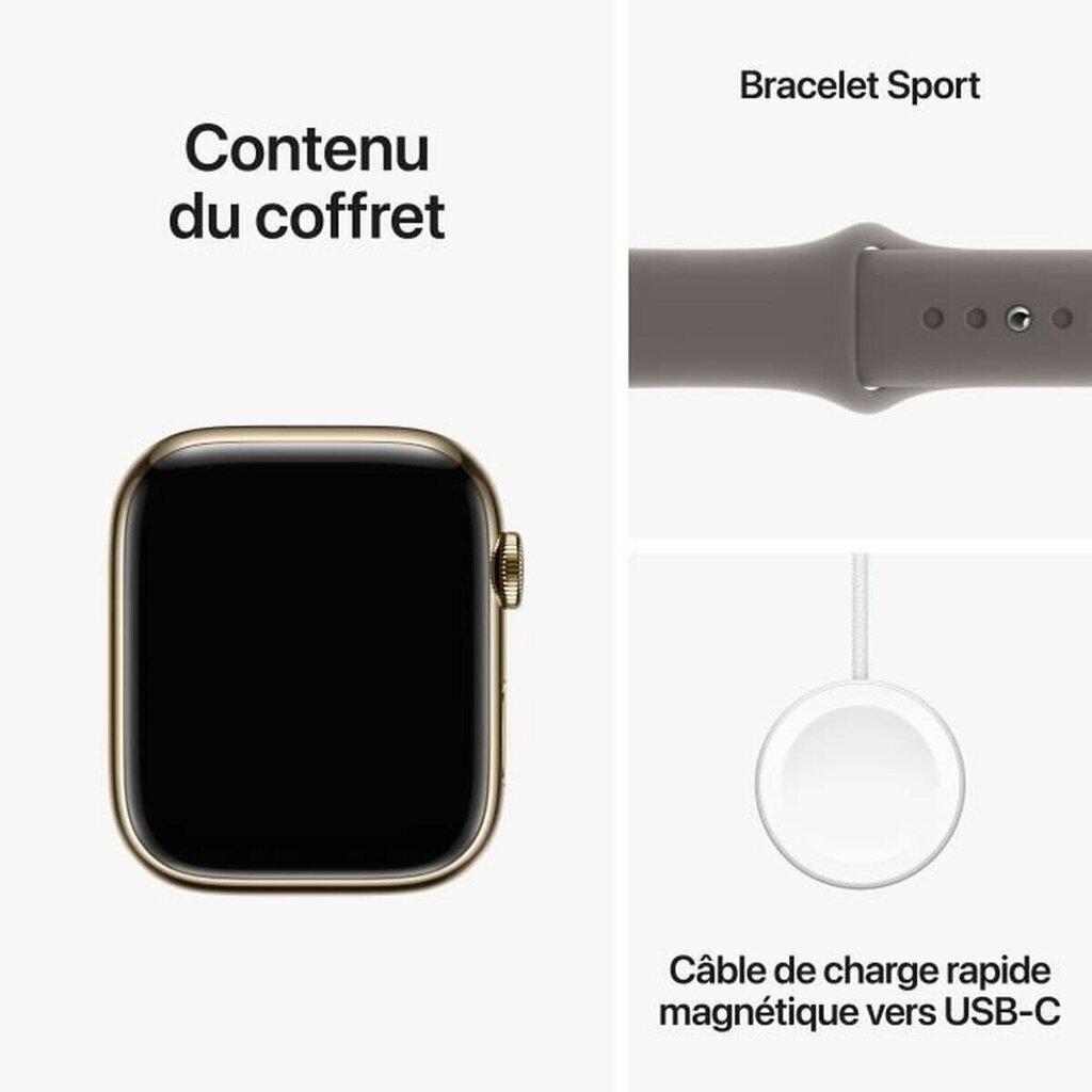 Apple Watch Series 9 45mm Gold Stainless Steel/Clay Sport Band цена и информация | Išmanieji laikrodžiai (smartwatch) | pigu.lt