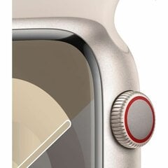 Apple Watch Series 9 GPS 45mm Starlight Aluminium Case with Starlight Sport Band - S/M MR963ET/A цена и информация | Смарт-часы (smartwatch) | pigu.lt