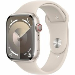 Apple Watch Series 9 GPS 45mm Starlight Aluminium Case with Starlight Sport Band - S/M MR963ET/A цена и информация | Смарт-часы (smartwatch) | pigu.lt