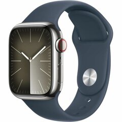 Apple Watch Series 9 41mm Silver Stainless Steel/Storm Blue Sport Band цена и информация | Смарт-часы (smartwatch) | pigu.lt