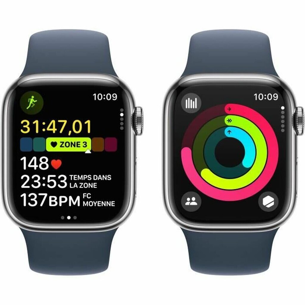 Apple Watch Series 9 41mm Silver Stainless Steel/Storm Blue Sport Band kaina ir informacija | Išmanieji laikrodžiai (smartwatch) | pigu.lt