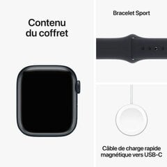 Apple Watch 9 GPS 41 мм Sport Band M/L, midnight (MR8X3ET/A) цена и информация | Смарт-часы (smartwatch) | pigu.lt