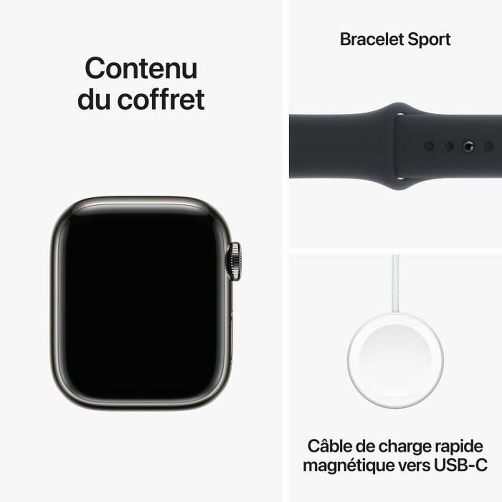 Apple Watch Series 9 41mm Graphite Stainless Steel/Midnight Sport Band kaina ir informacija | Išmanieji laikrodžiai (smartwatch) | pigu.lt