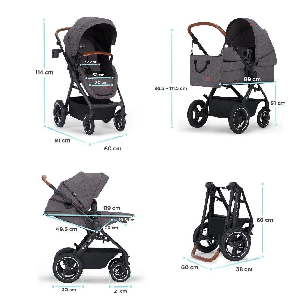 Prekė su pažeidimu. Universalus vežimėlis Kinderkraft B-tour 3in1, Dark Grey цена и информация | Prekės su pažeidimu | pigu.lt