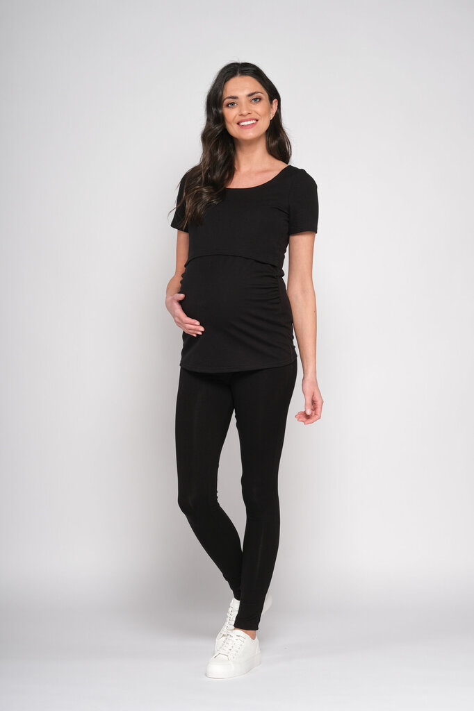 Marškinėliai nėščiosioms Cool Mama, juodi kaina ir informacija | Marškinėliai moterims | pigu.lt