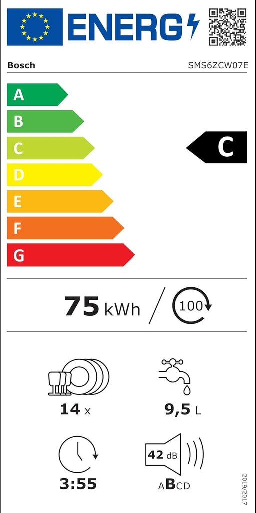 Bosch SMS6ZCW07E цена и информация | Indaplovės | pigu.lt