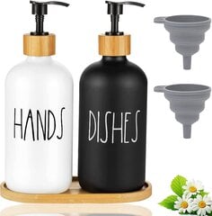 Набор стеклянных дозаторов для мыла, 2 предмета цена и информация | Аксессуары для ванной комнаты | pigu.lt