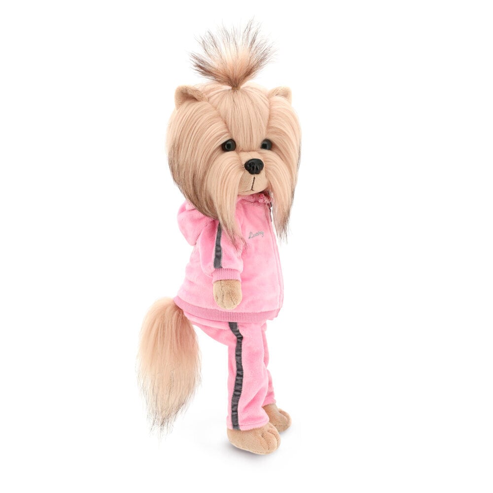 Minkštas pliušinis šuniukas Lucky Yoyo Pink Fitness, 38 cm kaina ir informacija | Minkšti (pliušiniai) žaislai | pigu.lt