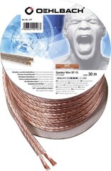 Акустический кабель Oehlbach Акустический кабель 2x1,50 мм², прозрачный, катушка 30 м цена и информация | Кабели и провода | pigu.lt
