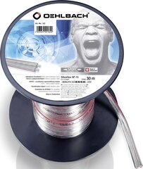 Акустический кабель Oehlbach Silver Акустический кабель 2x1,5 мм² 30 м, прозрачный цена и информация | Кабели и провода | pigu.lt