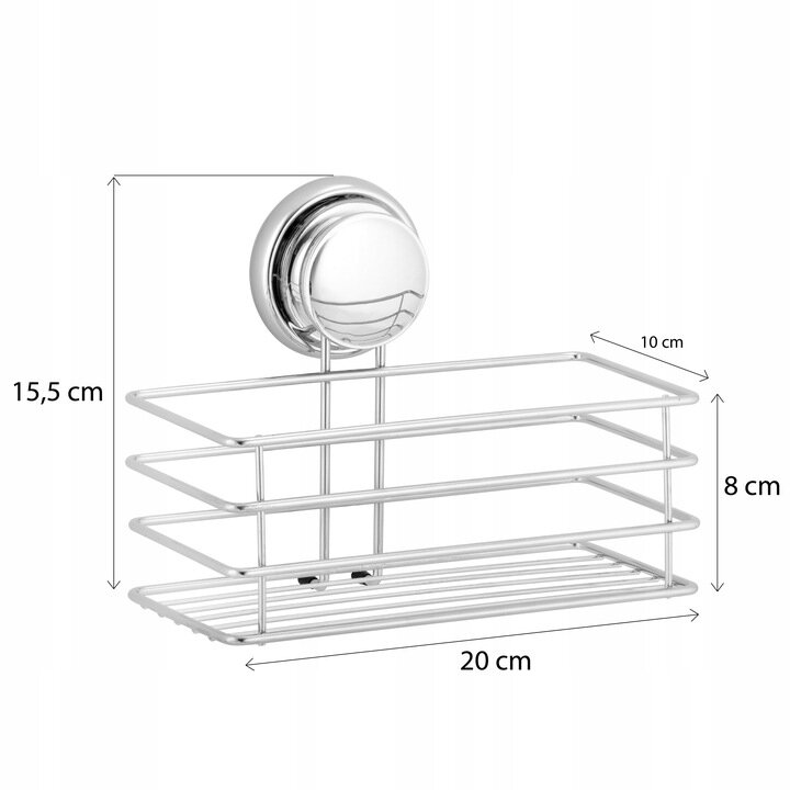 Vonios lentyna, 15,5 x 20 cm, chromas kaina ir informacija | Vonios kambario aksesuarai | pigu.lt
