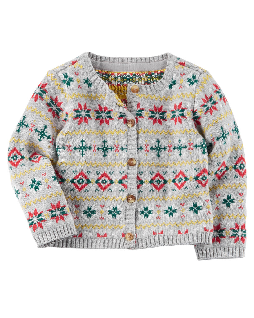 Kalėdinis megztinis mergaitėms Carter, pilkas kaina ir informacija | Megztiniai, bluzonai, švarkai mergaitėms | pigu.lt