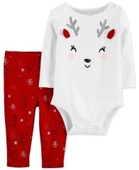 Kalėdinis komplektas vaikams Carter, baltas/raudonas цена и информация | Комплекты одежды для новорожденных | pigu.lt