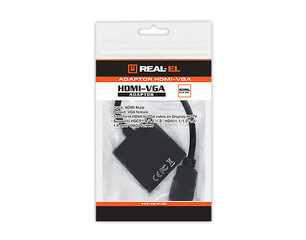 Adapteris Hdmi-Vga, Real-El kaina ir informacija | Adapteriai, USB šakotuvai | pigu.lt