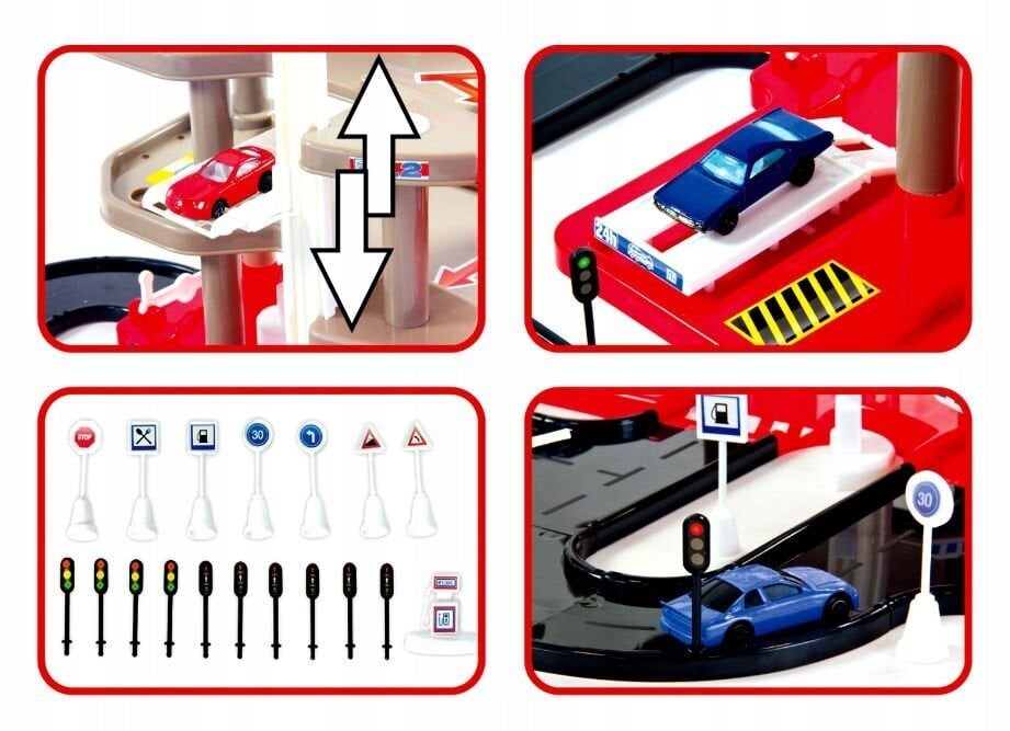 3 lygių automobilių stovėjimo aikštelė su garažu Mochtoys kaina ir informacija | Žaislai berniukams | pigu.lt