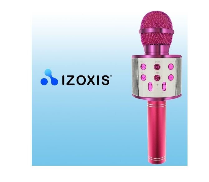 Belaidis karaoke mikrofonas  Izoxis,rožinis kaina ir informacija | Mikrofonai | pigu.lt