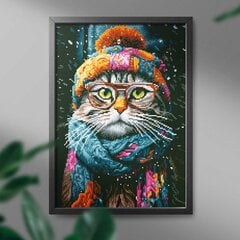 Алмазная Мозаика на Раме Кот в шапке 5D Diamond Painting Oh Art! 40x50 cm цена и информация | Алмазная мозаика | pigu.lt