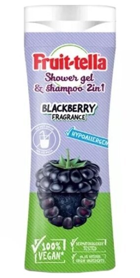 Dušo želė ir šampūnas 2in1 Fruittella Blackberry, 300 ml цена и информация | Dušo želė, aliejai | pigu.lt
