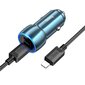 HOCO car charger 2x Type C + cable Type C to iPhone Lightning 8-pin 40W Z48 sapphire blue kaina ir informacija | Auto reikmenys | pigu.lt