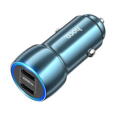 HOCO car charger 2x Type C PD 40W Z48 sapphire blue kaina ir informacija | Auto reikmenys | pigu.lt