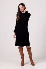B241 Платье-конверт с завязывающимся поясом - черный цена и информация | Платья | pigu.lt