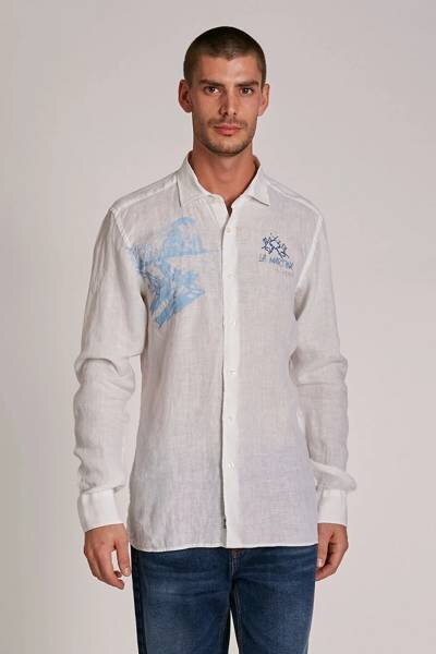 Marškiniai vyrams La Martina 46974-5, balti цена и информация | Vyriški marškiniai | pigu.lt