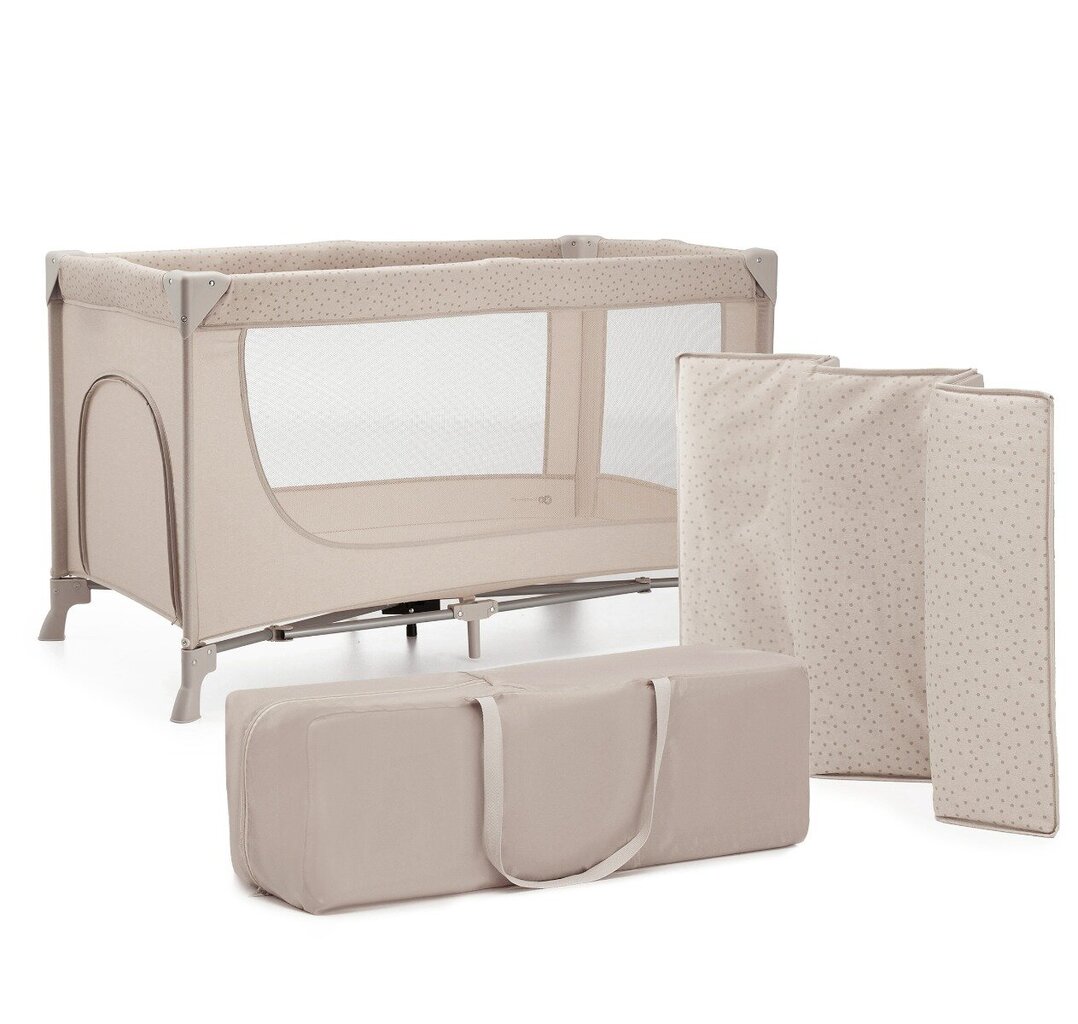 Maniežas Kinderkraft Joy 2 Travel Cot, Beige kaina ir informacija | Maniežai vaikams | pigu.lt