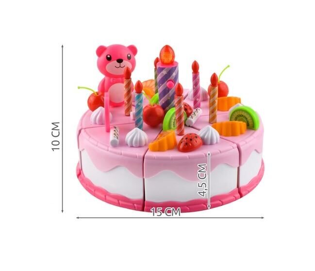Žaislinis gimtadienio tortas su priedais, 80 d. цена и информация | Žaislai mergaitėms | pigu.lt