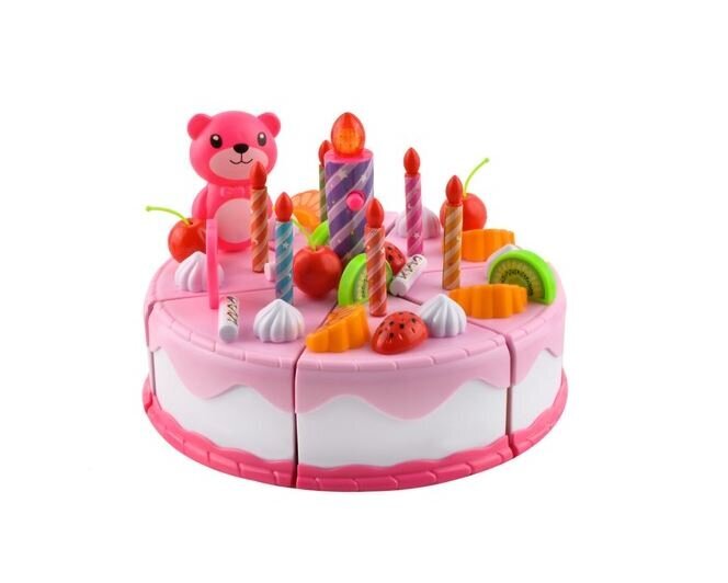 Žaislinis gimtadienio tortas su priedais, 80 d. цена и информация | Žaislai mergaitėms | pigu.lt
