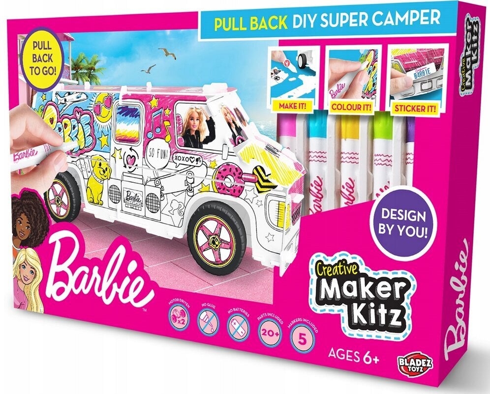 Kūrybinis rinkinys Bladez toyz Barbie Van kaina ir informacija | Žaislai mergaitėms | pigu.lt