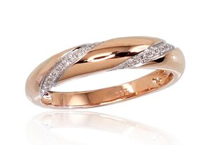 Золотое кольцо с бриллиантами "Аверон IV" из красного золота 585 пробы DS00G640 цена и информация | Кольца | pigu.lt