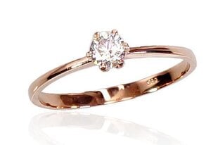Auksinis žiedas Diamond Sky "Solitaire IX" iš raudono, 585 prabos aukso kaina ir informacija | Žiedai | pigu.lt