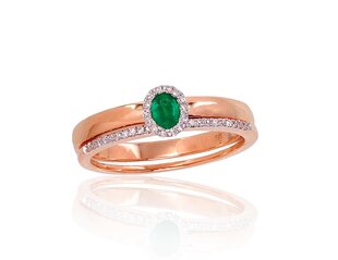 Золотое кольцо с бриллиантами "Je t'aime IV" из красного золота 585 пробы DS01G270 цена и информация | Кольца | pigu.lt