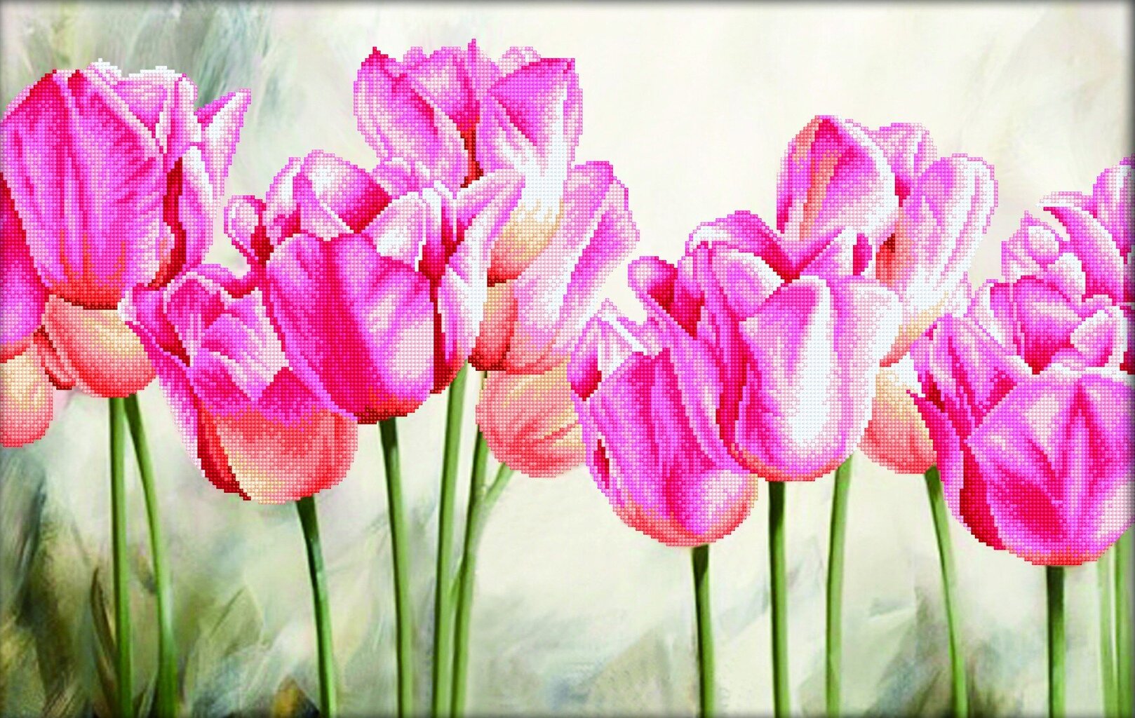 Siuvinėjimo kryželiu rinkinys Diamond Dotz Pink Tulips, 67x42 cm kaina ir informacija | Siuvinėjimo priemonės | pigu.lt