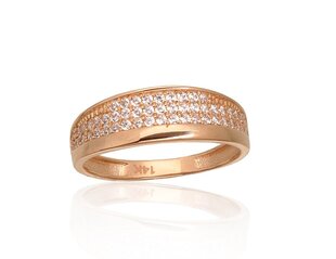 Золотое кольцо "Токио XXXIV" из красного золота 585 пробы DS01G378 цена и информация | Кольцо | pigu.lt