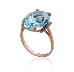 Auksinis žiedas Diamond Sky "Royal Topaz VII" iš raudono, 585 prabos aukso kaina ir informacija | Žiedai | pigu.lt