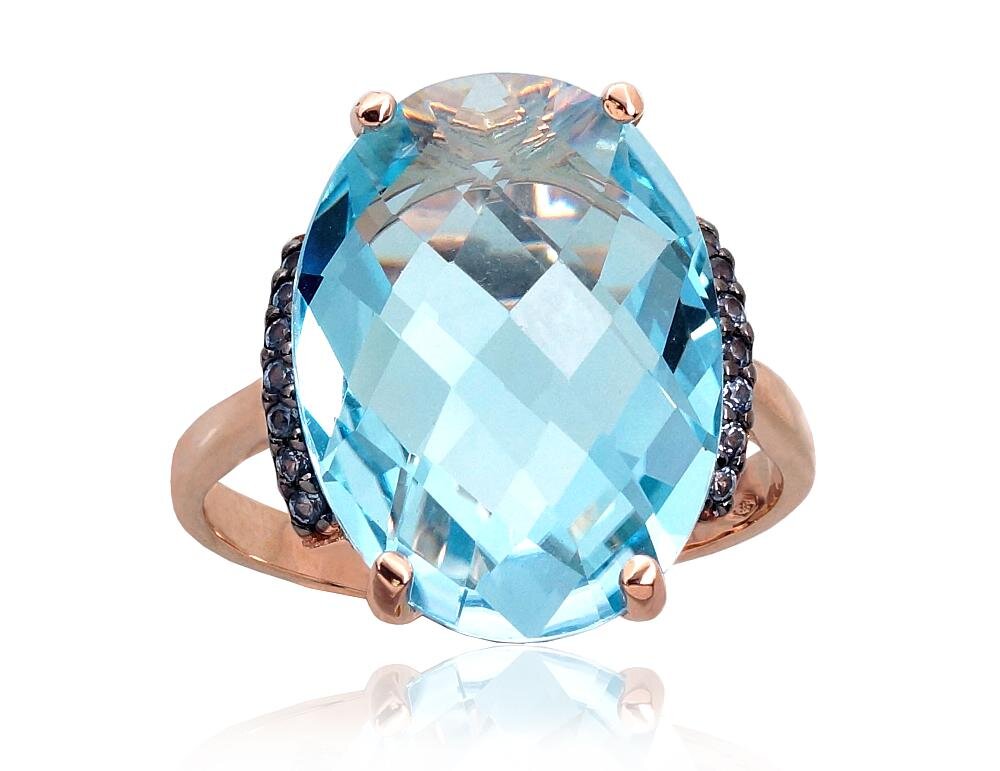 Auksinis žiedas Diamond Sky "Royal Topaz VII" iš raudono, 585 prabos aukso цена и информация | Žiedai | pigu.lt