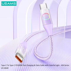 USAMS XM Series 100W PD type-C to type-C 1.2M kaina ir informacija | Laidai telefonams | pigu.lt