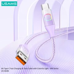 Usams XM Series 6A USB to type-C 1.2M цена и информация | Кабели для телефонов | pigu.lt