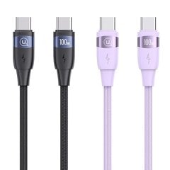 USAMS Kabel U85 USB-C na USB-C 100W 1.2m PD Fast Charging fioletowy|purple SJ632USB03 (US-SJ632) цена и информация | Кабели для телефонов | pigu.lt