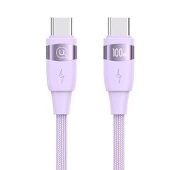 USAMS Kabel U85 USB-C na USB-C 100W 1.2m PD Fast Charging fioletowy|purple SJ632USB03 (US-SJ632) цена и информация | Кабели для телефонов | pigu.lt