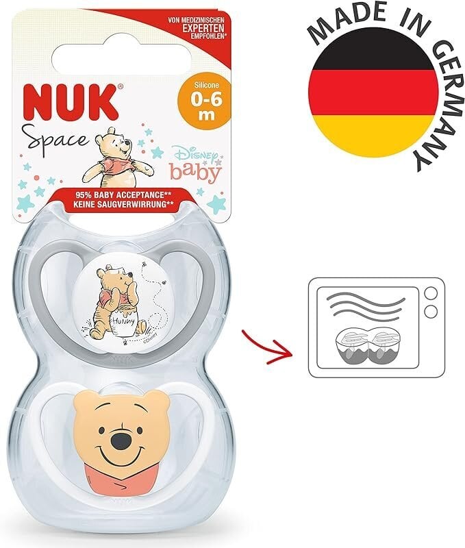 Čiulptukas NUK Disney 730907, 0-6 mėn, 2 vnt. kaina ir informacija | Čiulptukai | pigu.lt