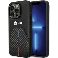 BMW BMHCP14L22NSTB iPhone 14 Pro 6.1" czarny|black Stamped Tricolor Stripe цена и информация | Чехлы для телефонов | pigu.lt