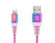 Real-El, MFI USB A – Lighting Cable Rainbow - žaibo vaivorykštė kaina ir informacija | Adapteriai, USB šakotuvai | pigu.lt