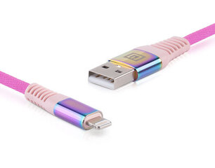 Real-El, MFI USB A – Lighting Cable Rainbow - žaibo vaivorykštė kaina ir informacija | Adapteriai, USB šakotuvai | pigu.lt