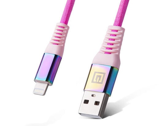 Real-El, MFI USB A – Lighting Cable Rainbow - žaibo vaivorykštė kaina ir informacija | Adapteriai, USB šakotuvai | pigu.lt